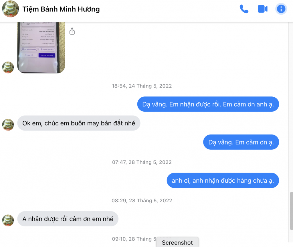 phản hồi của khách hàng đã mua nến phụt sinh nhật